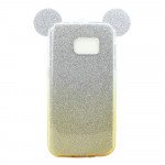 Wholesale Galaxy S7 Minnie Bow Glitter Necklace Strap Case (Champagne Gold)